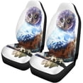thumbnail image 2 of ZHANZZK Set of 2 Car Seat Covers The Owl on Double Exposure Retro This is Mascot Universal Auto Front Seats Protector Fits for Car,SUV Sedan,Truck, 2 of 5