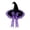 Purple, variant on Womens Witch Hat with Organza Trim and Ribbon Tails, Wide Brim Pointed Cone Costume Hat, Wizard Headwear for Halloween Party Dress Up Cosplay Black