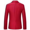 thumbnail image 3 of HOOMEUMY Men's Blazer Slim Fit Single Button Formal Business Suit Jacket Solid Blazer Office Wedding Party Coat Red L, 3 of 3
