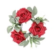 thumbnail image 2 of Baoblaze Candle Artificial Wreath Boho Wreath Decor Greenery Wreath Pillar Candleholder for Tabletop Door Dinner Red, 2 of 8