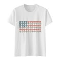 thumbnail image 6 of KALE 4th of July Short Sleeve Shirts for Women American Flag Patriotic 2D Independence Day Print Casual Sports T Shirt Y2K Clothes White M, 6 of 7