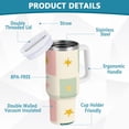 thumbnail image 2 of Yayeee 40oz Stainless Steel Tumbler with Straw and Handle Double-Wall Insulated Travel Water Bottle, Beige Abstract, 2 of 8