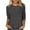 Dark Gray, variant on Oalirro Women's Fashion 3/4 Sleeve V-Neck T-Shirt Solid Loose Basic Top