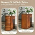 thumbnail image 2 of YYAo End Table, Night Stand,Wood End Table, Narrow Side Table Nightstand with 2 Drawers, Brown, 2 of 10