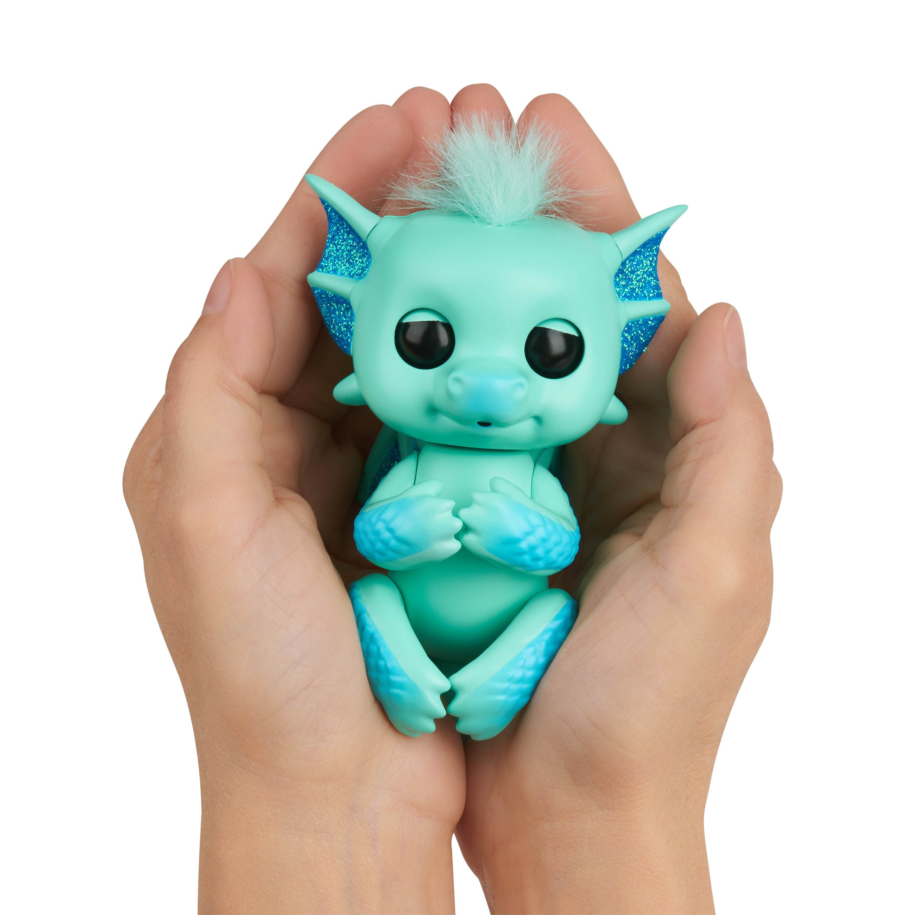 Fingerlings - Glitter Dragon - Noa (Green with Blue) - Interactive Baby Collectible Pet - By WowWee - image 4 of 10