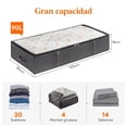 thumbnail image 2 of Pack de 4 Organizadores para Colocar Bajo la Cama, Arcón de Gran Capacidad con Asa Reforzada, para Organizar y Almacenar Mantas, Sábanas, Ropa, para Dormitorios, Armarios, Residencias, Gris, 2 of 9