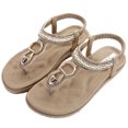 thumbnail image 1 of Sandalias planas bohemias para mujer, zapatos de playa de verano de PU, zapatos antideslizantes para mujer al aire libre, 1 of 7