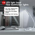 thumbnail image 2 of Labymos Lampe de Lecture Rechargeable USB à Clip LED avec Luminosité Réglable, 14 Perles, Batterie 1000mAh, Contrôle Tactile, Options Blanc & Noir, 2 of 6