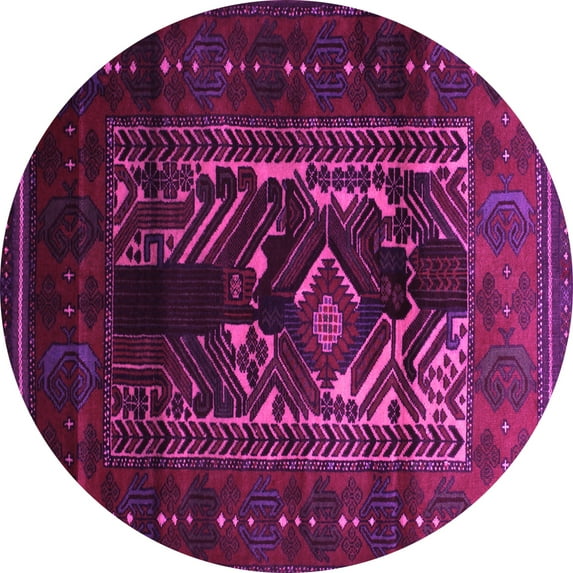 Ahgly Company Indoor Round Persian Pink Traditional Area Rugs, 5' Round
