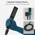 thumbnail image 2 of Pressure 10 Inch Rainfall Shower System, Handheld Spray Combo, Wall Mounted Bathroom Faucet Set with Rough-in Valve Body and Trim, Includes Shower Heads & Handheld Combo, Matte Black, 2 of 8