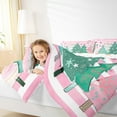 thumbnail image 4 of Homewish Xmas Tree Bedding Comforter Set 2pcs for Teens Boys Girls,Merry Christmas Twin Comforter Sets Microfiber,Pink Geometric Stripes Breathable Bedding Set,Breathable Home Decor,Reversible, 4 of 8