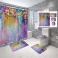 thumbnail image 4 of Daisyyozoid Rideau de Douche Imperméable et Anti-Moisissure Imprimé polyester Rideau de Douche Salle de Bain Tapis de Sol Ensemble de 4 Pcs Rideau de Séparation 180X180CM, 4 of 5