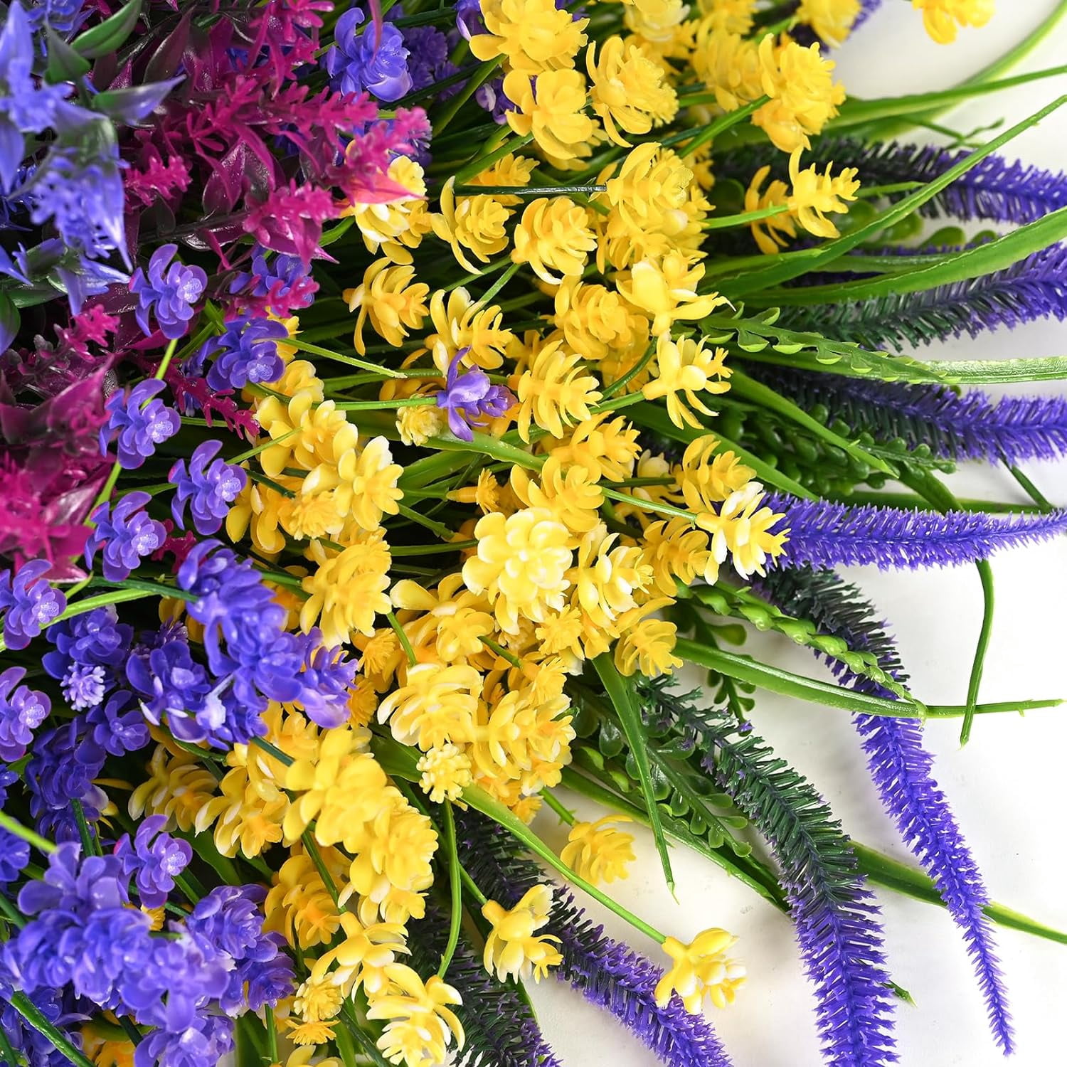 Artificial Plants Outdoor, 20PCS Artificial Flowers, UV Resistant Fake Flowers, Faux Flowers for Outdoor Planters for Front Porch Pot Decor