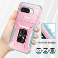 thumbnail image 5 of Allytechgroup Google Pixel 9A Case, Sliding Camera Lens Cover Military Grade Protection Stand Bracket Bumper Rugged TPU PC Phone Case for Google Pixel 9A, Rosegold, 5 of 8