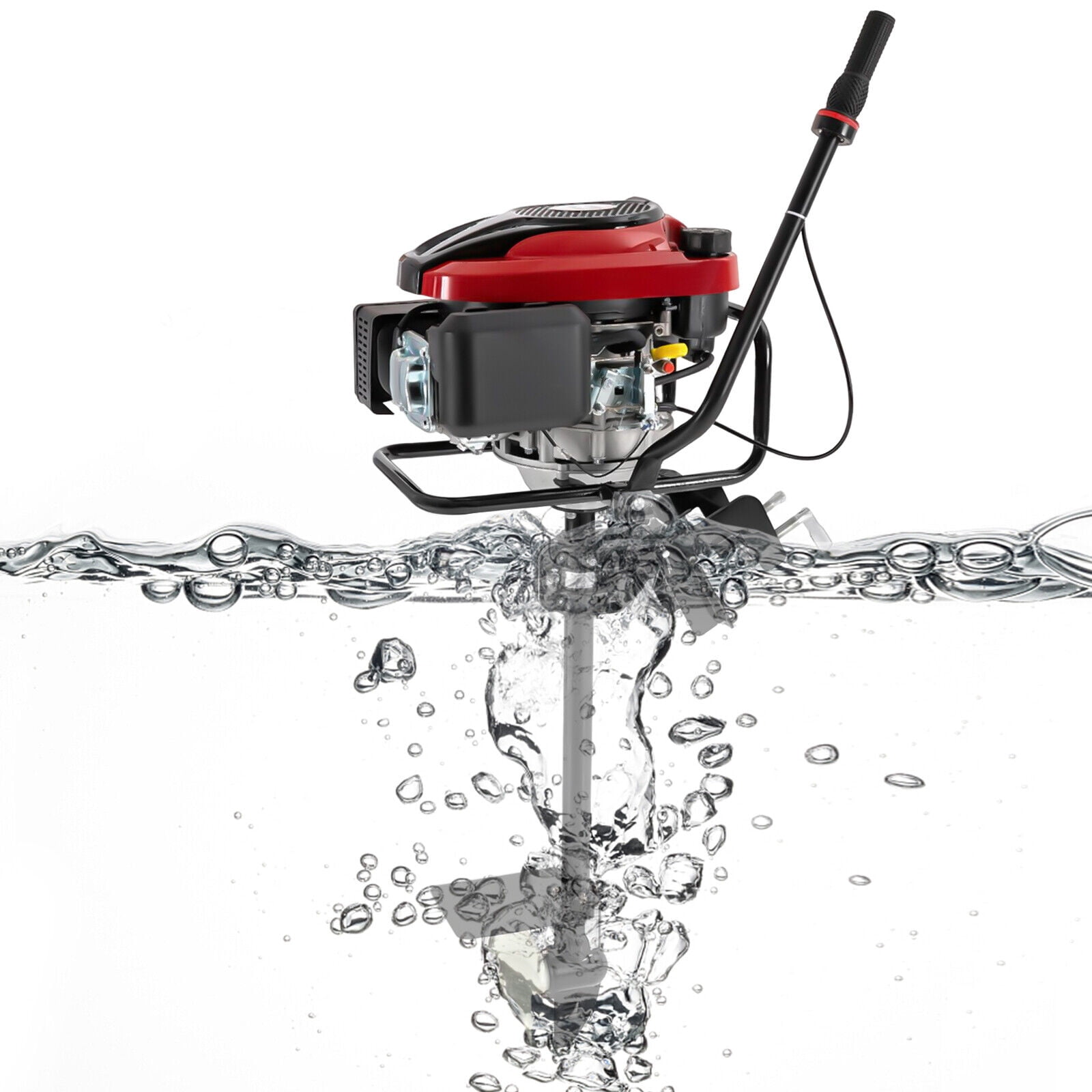 4-Stroke 196CC Black Outboard Motor Fishing Boat Engine Air-Cooling TCI Gasoline 8 HP