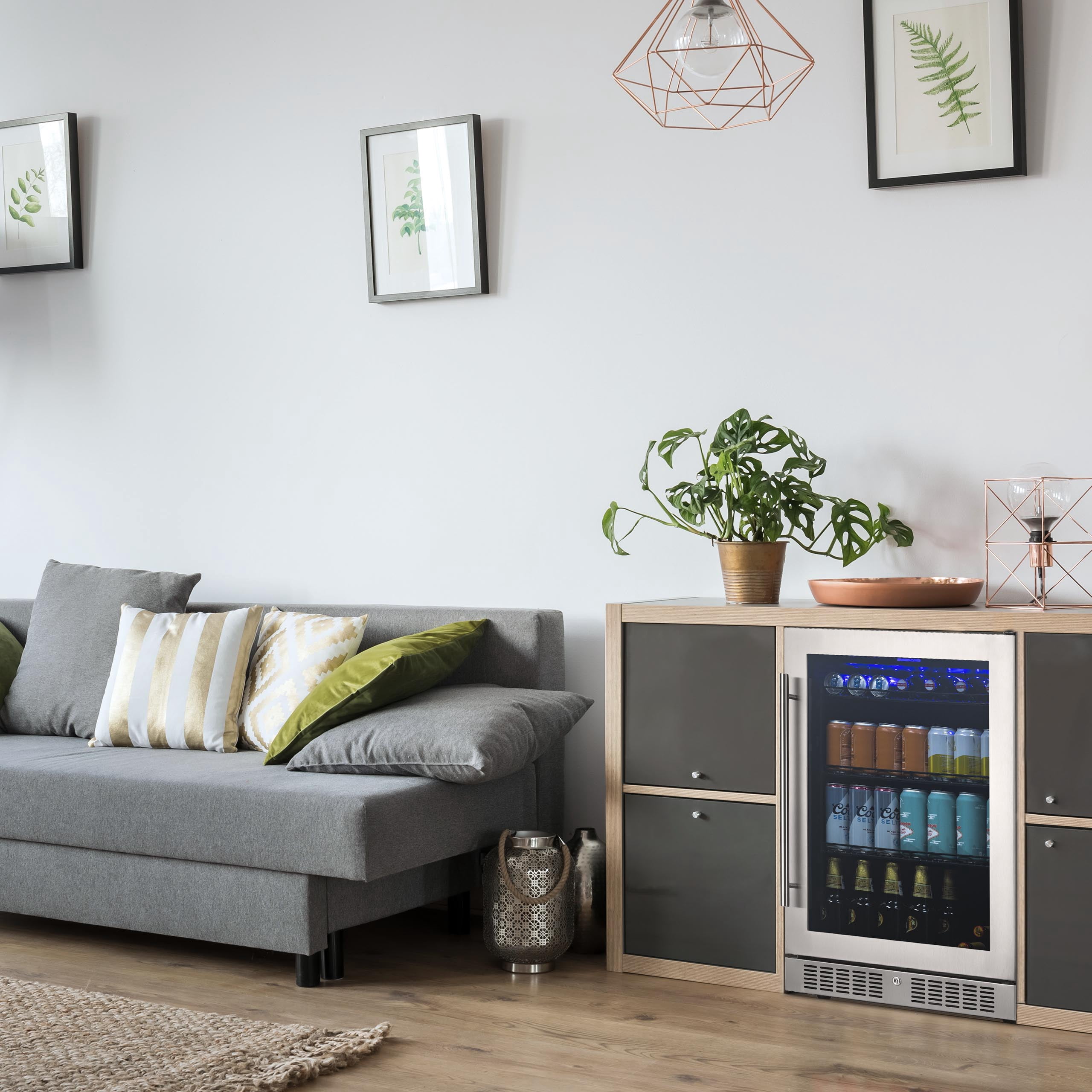 Newair 224 can Beverage Refrigerator in Stainless Steel