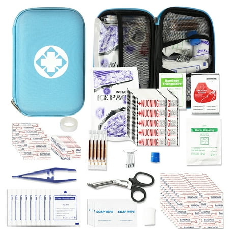 274 Pcs First Aid Kit Supplies Home Essentials Emergency Kit with Bandages Scissors Blue Bag YIDERBO