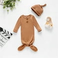 thumbnail image 7 of WIBACKER Unisex Newborn Baby Cotton Sleeper Gowns with Cap Long Knotted Sleeping Bag 0-3 Months, 7 of 7