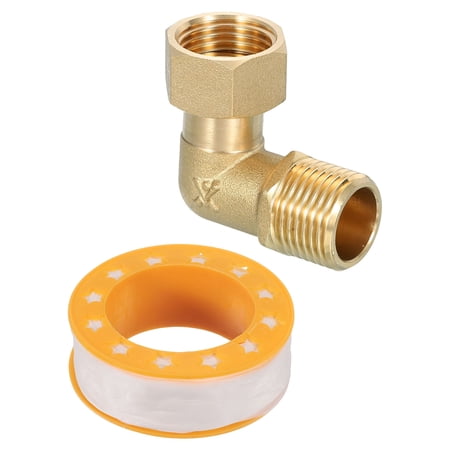 Brass 90 Degree Elbow Pipe Fitting G1/2 Female x G1/2 Male Faucet Connector