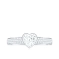 thumbnail image 5 of Rosec Jewels Lab Grown Diamond Heart Engagement Ring with Side Stones - 5 mm - EF-VS Quality, 925 Sterling Silver, US 4.00, 5 of 9