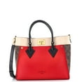thumbnail image 1 of Pre-Owned On My Side Tote Leather with Monogram Canvas MM By Rebag, 1 of 8