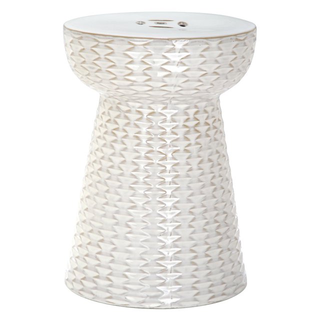 Safavieh Daphne Glazed Ceramic Decorative Garden Stool, Cream