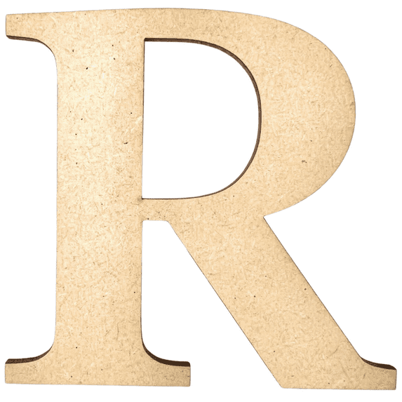 14" Tall MDF Letter R | 1/4" Thick | Krafty Supply Letters | Times | Wooden Letter