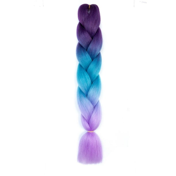 XmhyTop-A Extensiones de cabello sintético trenzado multicolor jumbo ombré de 60 cm, 3 piezas, perfectas para trenzas regulares y con giros DIY, C26