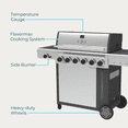 thumbnail image 6 of Charbroil Performance Series™ FlavorMax™ 6 Burner Gas Grill Cabinet with Sear Burner and Side Burner Gray Stainless, 6 of 9