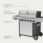 Charbroil Performance Series™ FlavorMax™ 6 Burner Gas Grill Cabinet with Sear Burner and Side Burner Gray Stainless