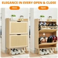 thumbnail image 4 of GloryStar Entryway Shoe Cabinet, Rattan Flip-Drawer Organizer for 15-20 Pairs with Anti-Tip MDF Frame, 4 of 8