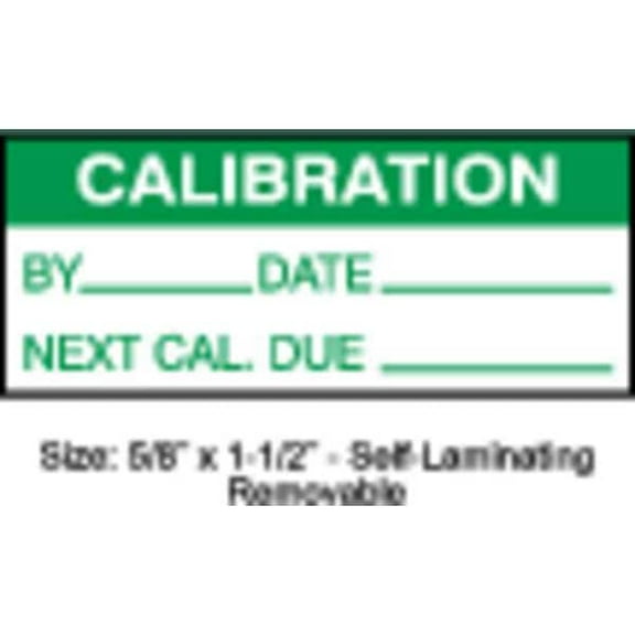 Stranco Calibration Label, ENG, Green/White, PK350, TCRSL2-22134 TCRSL2-22134