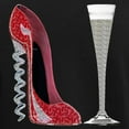 thumbnail image 3 of CafePress - Red Sparkle Corkscrew Stiletto And Champagne Flute - Women's Short Sleeve Print T-Shirt and Pants Dark Cotton Pajama Set, 3 of 7