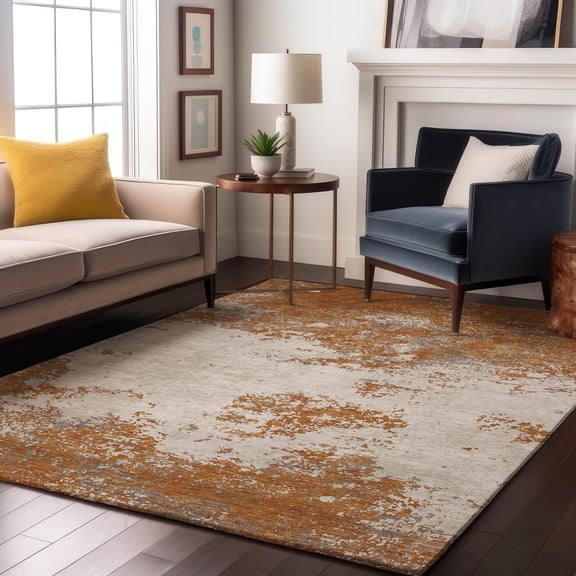 Addison Rugs Mayfield Premium Machine Washable Transitional Modern Copper Rectangle Rug, 8' x 10'