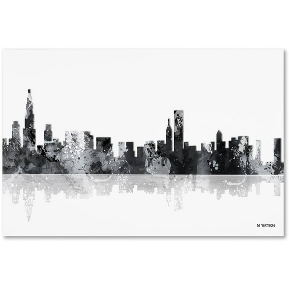 Trademark Fine Art "Chicago Illinois Skyline BG-1" Canvas Art by Marlene Watson