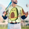 thumbnail image 6 of Balery Avocado1 Baseball Jersey for Men Casual Button Down Shirts Short Sleeve Active Team Sports Uniform-Large, 6 of 9