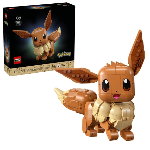 LEGO Pokémon Eevee - Collectible Building Set for Adults, Ages 18 - Posable Pokémon Figure for Display - Desk, Bookshelf or Home Office Decor - Gift for Men & Women - 72151