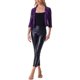 thumbnail image 2 of CHAQUETA CORTA CON BRILLO PARA MUJERES INSPIRE CHIC, CON LENTEJUELAS, MANGA 3/4 Y ABIERTO EN FRONTAL, COLOR PÚRPURA OSCURO, 2 of 6