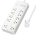 thumbnail image 1 of Cshidworld Regleta de Alimentación 14 en 1 Surge Protector con Múltiples Enchufes, Puertos USB, para Hogar y Oficina, Negro, 1 of 7