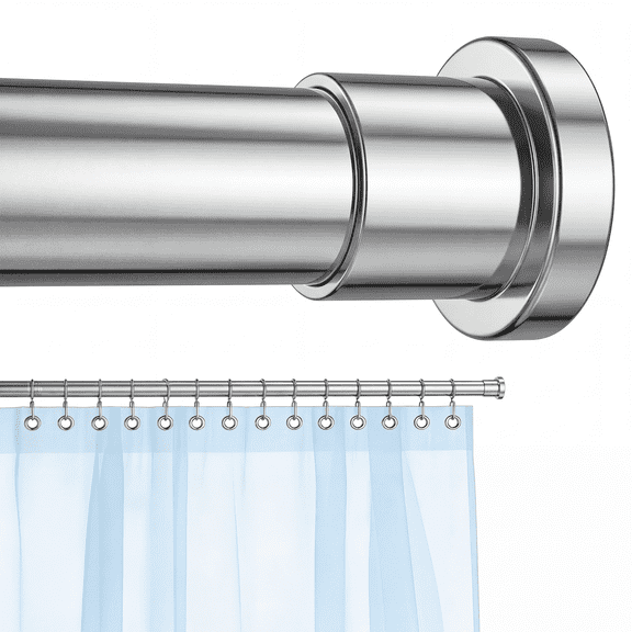 GPED Adjustable Spring Tension Closet Rod for Hanging Clothes, 31 to 80 Inch, 1 Inch Diameter Closet Shelves, Easy No-Drill Installation, Rust-Resistant Stainless Steel, Silver