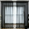 thumbnail image 4 of Window Sheer Curtains Black Curtains Clear Curtains Basic Rod Pocket Panel for Kitchen Bedroom Children Living Room Yard(55" X 95", Black), 4 of 9