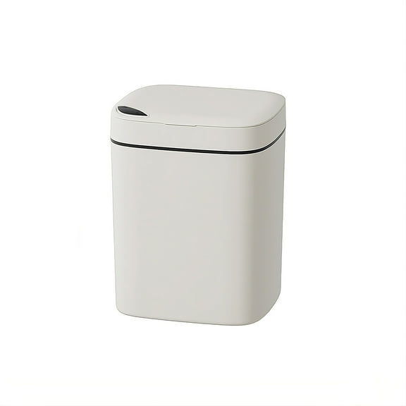 Btomtd 6 Gallon Touchless Trash Can with Lid Motion Sensor Garbage Can Waterproof for Bathroom Narrow Wastebasket, White