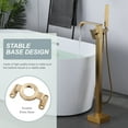thumbnail image 4 of Wowow Single handle Floor Mount Freestanding Waterfall Bathtub Faucet in Gold with Handheld Shower (Valve Included), 4 of 7