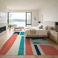 thumbnail image 3 of ODIKA 9'x12' Washable Area Rug Bathroom Retro Surfboard Wave Nautical Ocean Funky Theme Waves for Master Suite, California King, Under Bed, Non-Shedding, Easy Care, 3 of 7