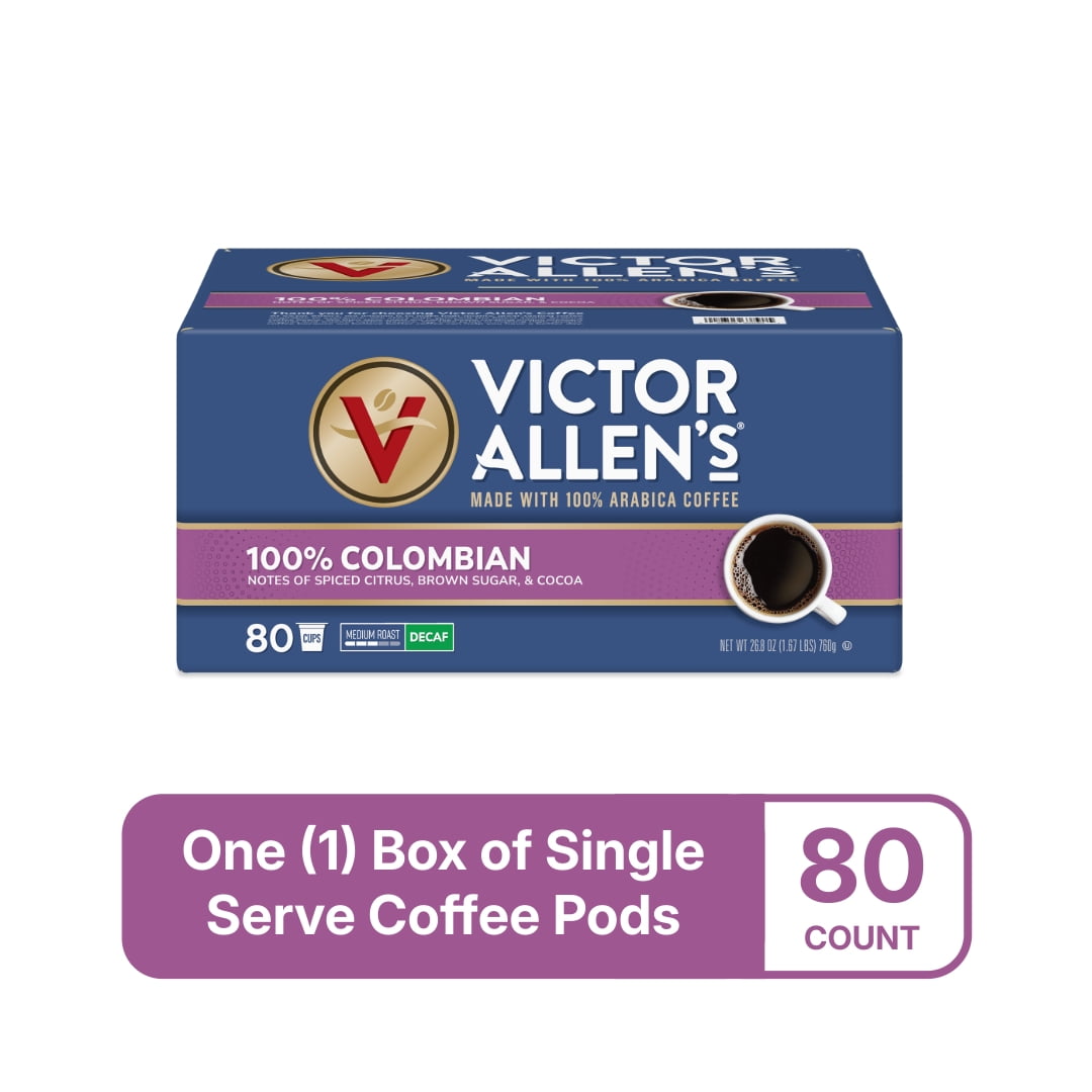 Victor Allen's Coffee 100% Decaf Colombian, 80 Count, Medium Roast, Single Serve Coffee Pods for Keurig K-Cup Brewers