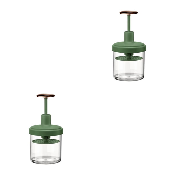 Billuyoard Espuma de burbujas para limpieza facial, máquina de espuma para crema facial lavable desmontable, vaso de espuma portátil de Verde oscuro 2piezas