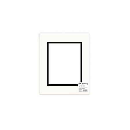 PA Framing Mat Double 14"x 18"/10"x 13" Black Core White/Black