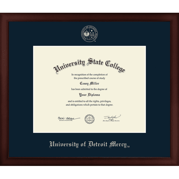 University of Detroit Mercy Diploma Frame, Document Size 11" x 8.5"