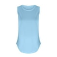 thumbnail image 4 of Homenesgenics Tank Tops for Women under $5 Women's Classic Round Neck Collar Solid Color Sleeveless T-Shirt Tank Blouse Blue XL, 4 of 4