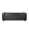 thumbnail image 5 of GDF Studio Marengo Contemporary Tufted 3 Seater Sofa, Midnight Black Faux Leather and Dark Brown, 5 of 7